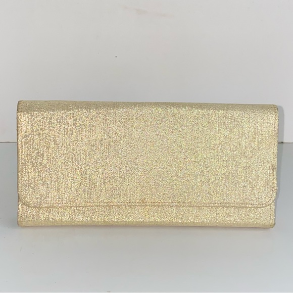 Vintage 1950s Gold Lame Clutch Snap Closure Evening Bag Purse Mid Century Modern - Picture 1 of 15